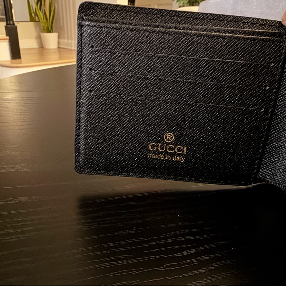 Gucci GG Black Leather Bi-Fold Wallet Men - Picture 4 of 5